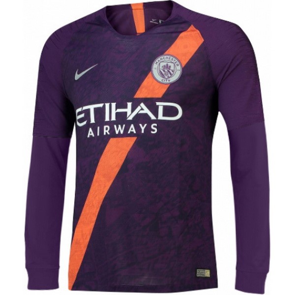 Camiseta Manchester City Replica Tercera Ropa ML 2018/19 Purpura